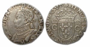 Charles IX - Teston 10 ème type 1575 M (Toulouse)