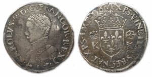 Charles IX - Teston 4 ème type 1566 L (Bayonne)
