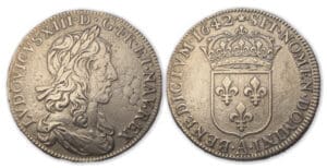 Louis XIII - Demi-écu 1642 °rose° A 1e poinçon (Paris)