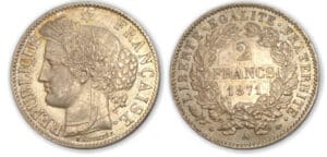 2 frs Cérès avec légende 1871 A moyen (Paris)