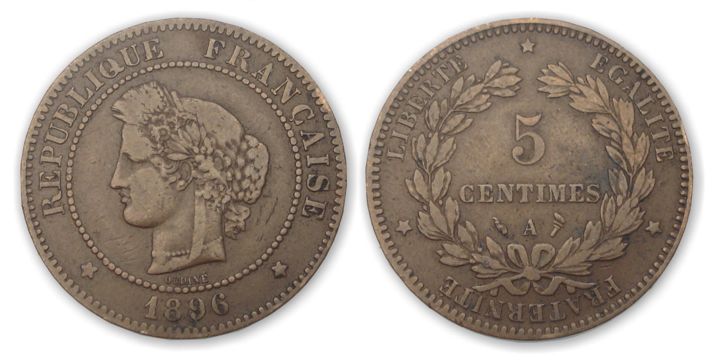 5 ctes Cérès 1896 A (Paris) torche 5 ctes Cérès 1896 A (Paris) torche