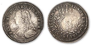 Louis XV - Dixièime d'écu aux branches d'oliviers 1733 T (Nantes)