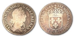 Louis XIII - Quart d'écu 1642 A rose (Paris) * après REX