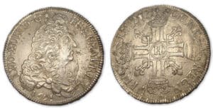 Louis XIV - Ecu aux 8 L 1er type 1691 H (La Rochelle)