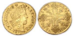 Louis XIV - Louis d'or à la mèche longue 1652 A (Paris)