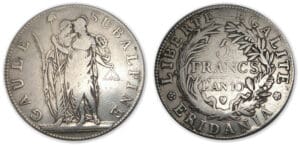 Italie - Gaule Subalpine 5 francs An 10