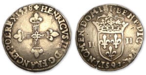 Henri III - Quart d'écu 1578 9 (Rennes)