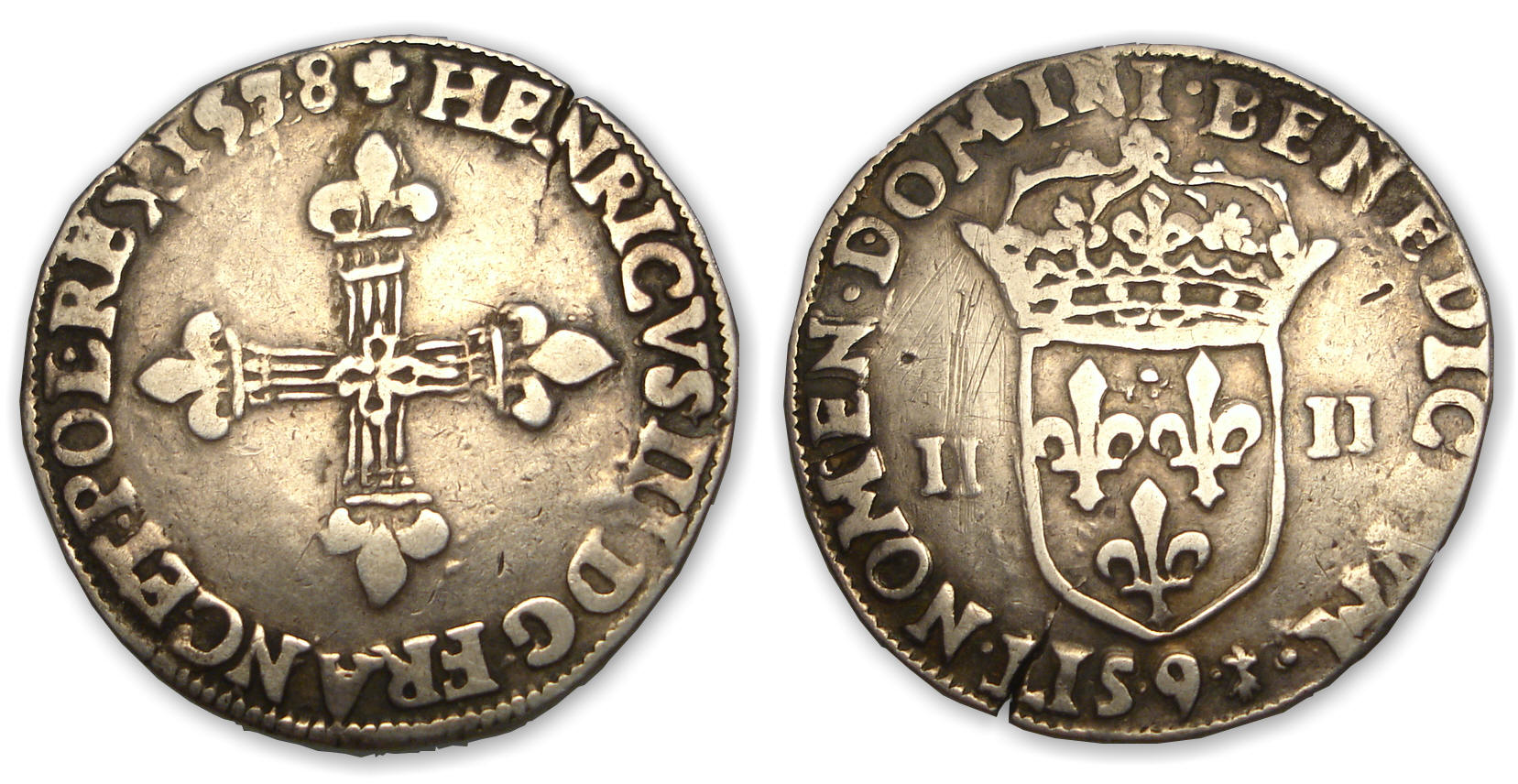 Henri III - Quart d'écu 1578 9 (Rennes) Henri III - Quart d'écu 1578 9 (Rennes)