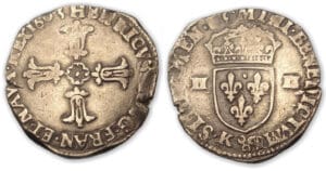 Henri IV - Quart d'écu croix feuillue 1603 K (Bordeaux)