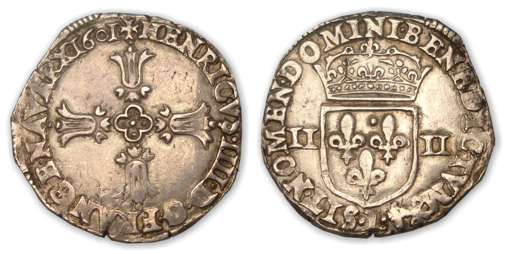 Henri IV - Quart d'écu croix feuillue 1601 L (Bayonne) Henri IV - Quart d'écu croix feuillue 1601 L (Bayonne)