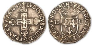 Louis XIV - Quart d'écu 1649 L (Bayonne)