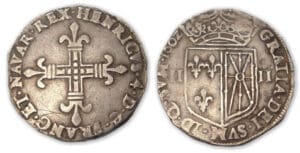 Henri IV - Quart d'écu de Navarre 1602 (St Palais)