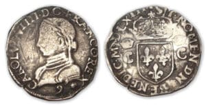 Charles IX - Demi-teston 2 ème type 1563 9 (Rennes)