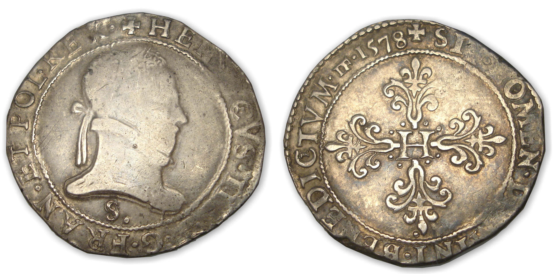 Henri III - Franc au col plat 1578 Y (Troyes) Henri III - Franc au col plat 1578 Y (Troyes)