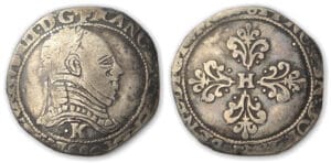 Henri III - Demi-franc au col plat 1590 (Saint-Lizier)