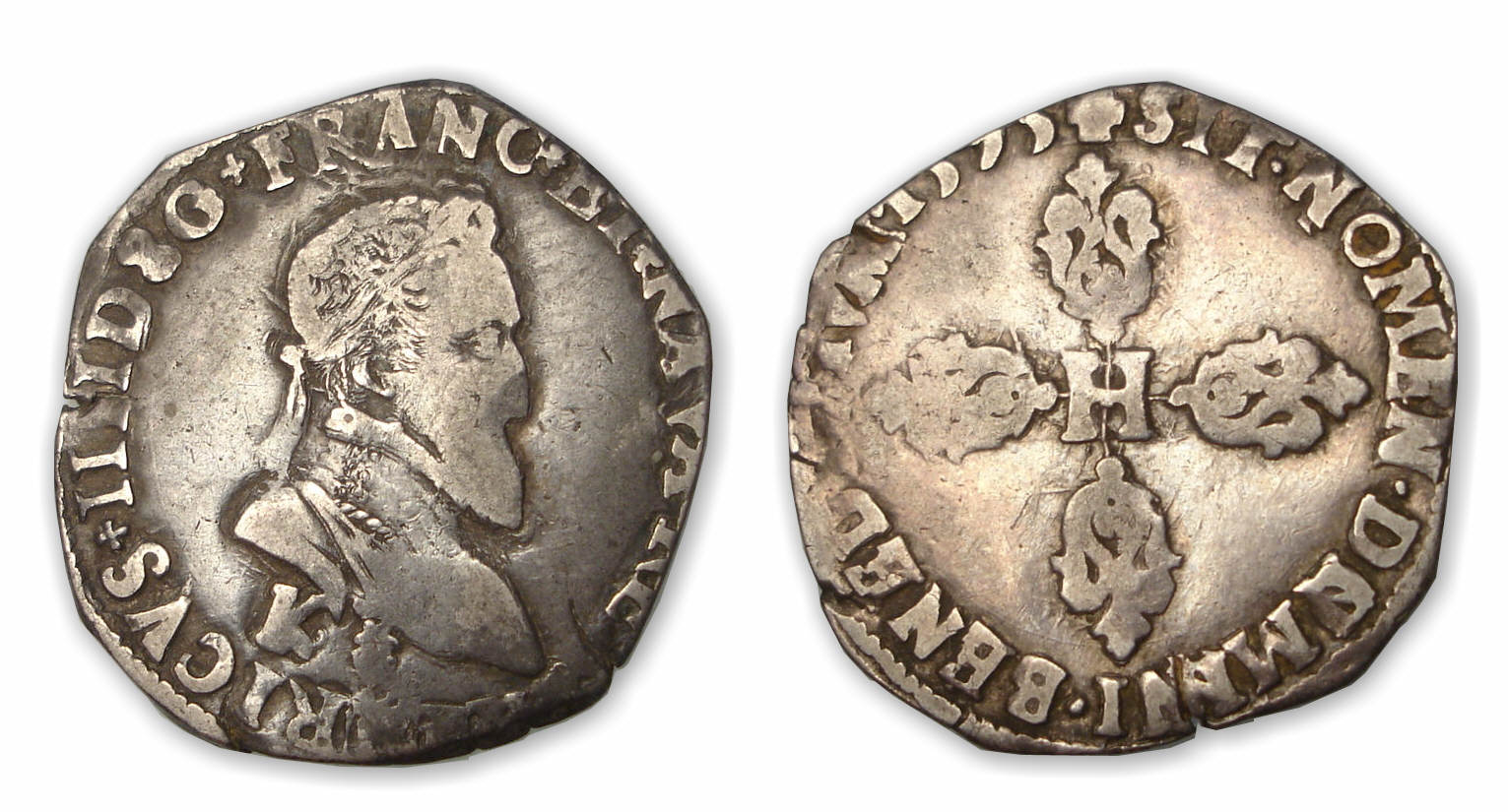 Henri IV - Demi-franc 2 ème type 1595 K (Bordeaux) Henri IV - Demi-franc 2 ème type 1595 K (Bordeaux)