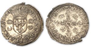 Henri II - Douzain aux croissants 1550 H (La Rochelle)