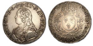 Louis XV - Ecu branche d'olivier 1726 B (Rouen)
