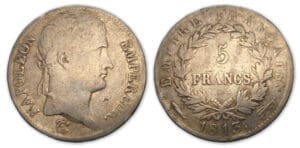 5 frs Napoléon revers Empire 1813 (Utrecht)