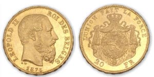 Belgique - Léopold II 20 fr 1875