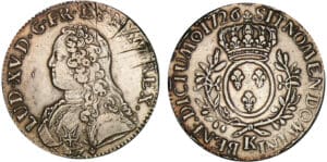 Louis XV - Ecu aux branches d’olivier - 1726 K (Bordeaux) Louis XV - Ecu aux branches d’olivier - 1726 K (Bordeaux)
