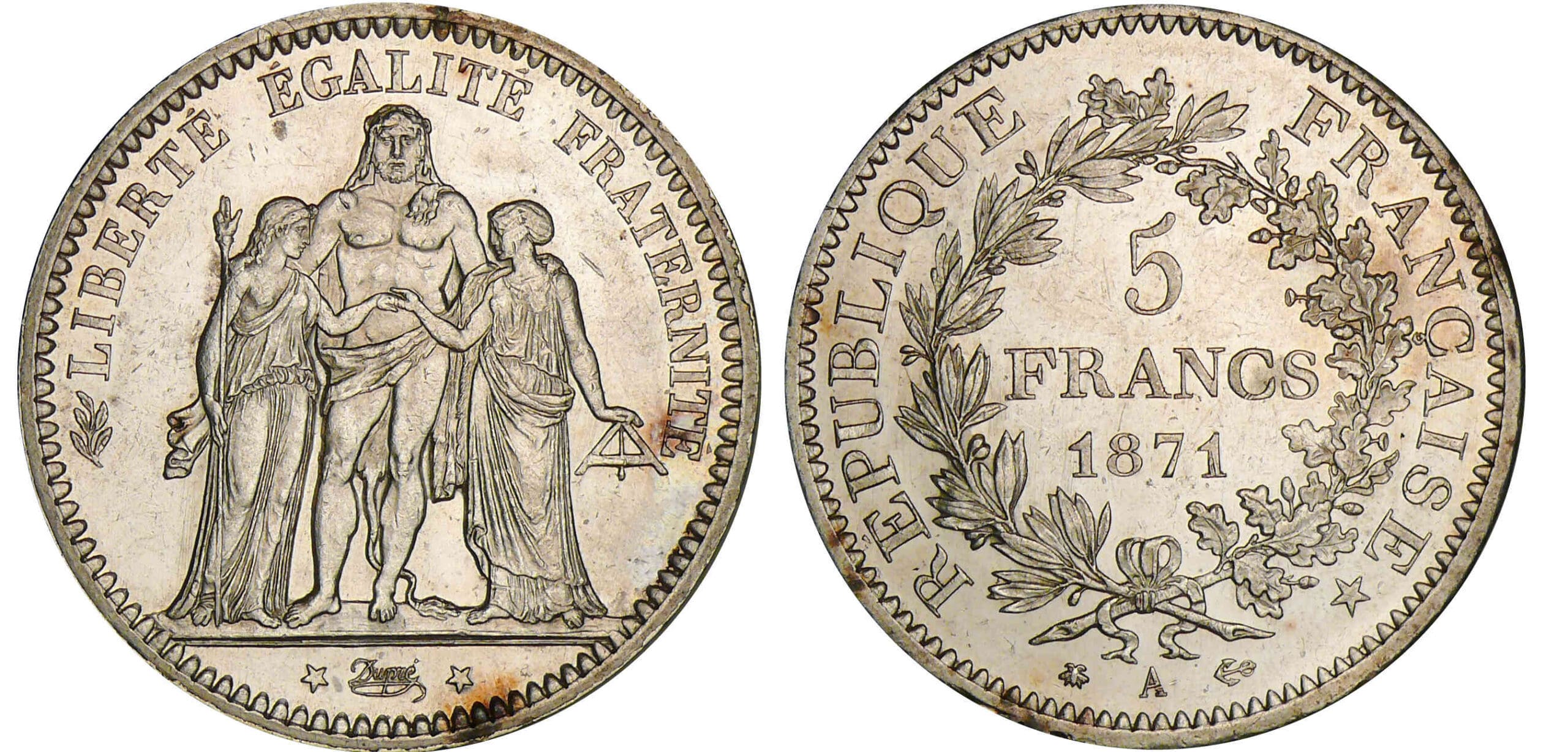 5 francs Hercule - 1871 A (Paris) 5 francs Hercule - 1871 A (Paris)