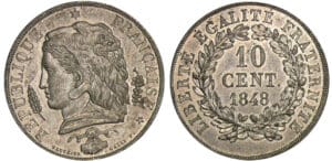 Deuxième république - 10 centimes concours de Vauthier Galle 1848 Deuxième république - 10 centimes concours de Vauthier Galle 1848