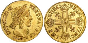 Louis XIII - Louis d’or à la mèche courte - 1643 A (Paris) Louis XIII - Louis d’or à la mèche courte - 1643 A (Paris)