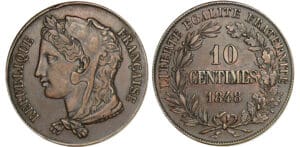 Deuxième république - 10 centimes 2ème concours de Gayrard 1848 Deuxième république - 10 centimes 2ème concours de Gayrard 1848