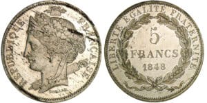 Deuxième république - 5 francs concours de Domard 1848 Deuxième république - 5 francs concours de Domard 1848