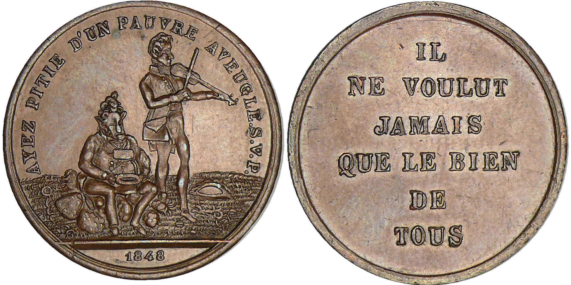 Médaille satirique anti Louis-Philippe 1848 - Chute de Louis-Philippe Médaille satirique anti Louis-Philippe 1848 - Chute de Louis-Philippe