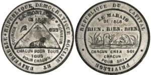 Médaille satirique 1848 - Satirisation du Marais par la Montagne