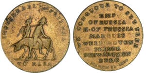 Médaille satirique anglaise 1814