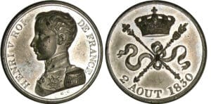 Module 5 francs Henri V Comte de Chambord 2 août 1830 Module 5 francs Henri V Comte de Chambord 2 août 1830
