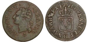 Louis XVI - Liard - 1791 H (La Rochelle) Louis XVI - Liard - 1791 H (La Rochelle)