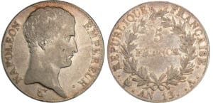 5 francs Napoléon empereur - An 13 A (Paris)