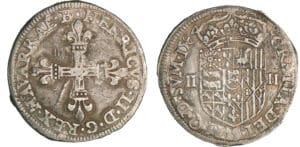Navarre - Henri III de Navarre, II de Béarn - Quart d'écu 1584 (Saint-Palais) Navarre - Henri III de Navarre, II de Béarn - Quart d'écu 1584 (Saint-Palais)