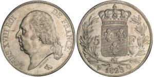 5 francs Louis XVIII au buste nu - 1823 Q (Perpignan) 5 francs Louis XVIII au buste nu - 1823 Q (Perpignan)