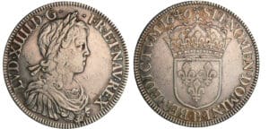 Louis XIV - Ecu à la mèche longue - 1646 B (Rouen) Louis XIV - Ecu à la mèche longue - 1646 B (Rouen)