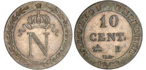 10 centimes Napoléon Ier - 1809 B (Rouen)