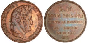 Louis-Philippe - Module de la 5 francs - Visite de la monnaie de Rouen 1831 Louis-Philippe - Module de la 5 francs - Visite de la monnaie de Rouen 1831