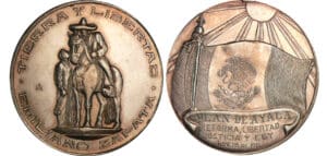 Mexique - Médaille Eliliano Zapata - Célébration de l'anniversaire du plan de Ayala 1911