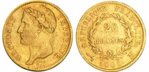 20 francs Napoléon revers république - 1808 M (Toulouse)