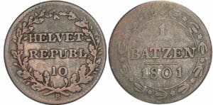 Suisse - République helvétique - 10 batzen 1801 (Berne) Suisse - République helvétique - 10 batzen 1801 (Berne)