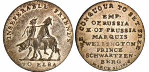Médaille satirique anglaise 1814