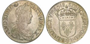 Louis XIV - Ecu à la mèche longue - 1648 F (Angers) Louis XIV - Ecu à la mèche longue - 1648 F (Angers)