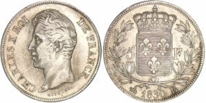 5 francs Charles X - 2ème type 1830 B (Rouen) 5 francs Charles X - 2ème type 1830 B (Rouen)
