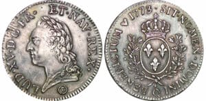 Louis XV - Ecu à la vieille tête - 1773 Q (Perpignan) Louis XV - Ecu à la vieille tête - 1773 Q (Perpignan)