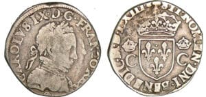 Charles IX - Teston - 8ème type dit "Morveux" 1563 (Orléans)