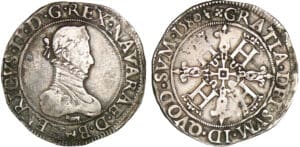 Navarre - Henri III de Navarre, II de Béarn - Franc 1580 (Saint-Palais) Navarre - Henri III de Navarre, II de Béarn - Franc 1580 (Saint-Palais)